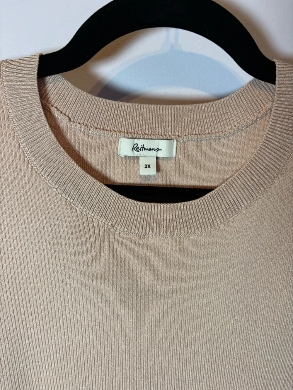 Reitmans Neutral Pink/Beige Ribbed Stretch Tank Top - Picture 2 of 4